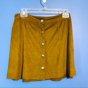 Button down suede soft skirt